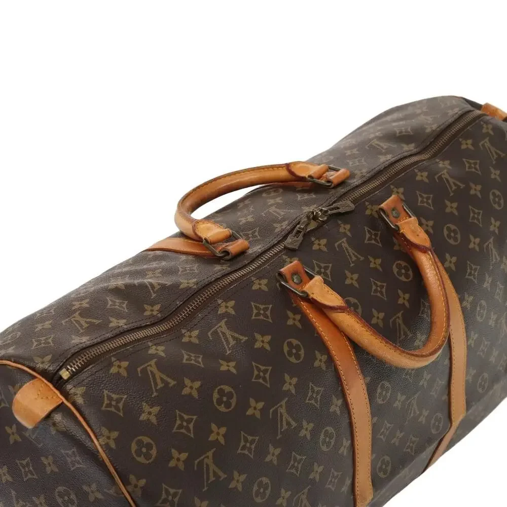 Louis Vuitton Monogram Keepall 60 Travel Bag Brown